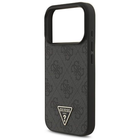 Husa de protectie Guess Hardcase 4G Triangle Logo MagSafe with Cord Strap (GUHMP17LP4TSDPPSK) compatibil cu iPhone 17 Pro, Negru
