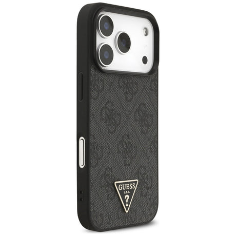 Husa de protectie Guess Hardcase 4G Triangle Logo MagSafe with Cord Strap (GUHMP17XP4TSDPPSK) compatibil cu iPhone 17 Pro Max, Negru