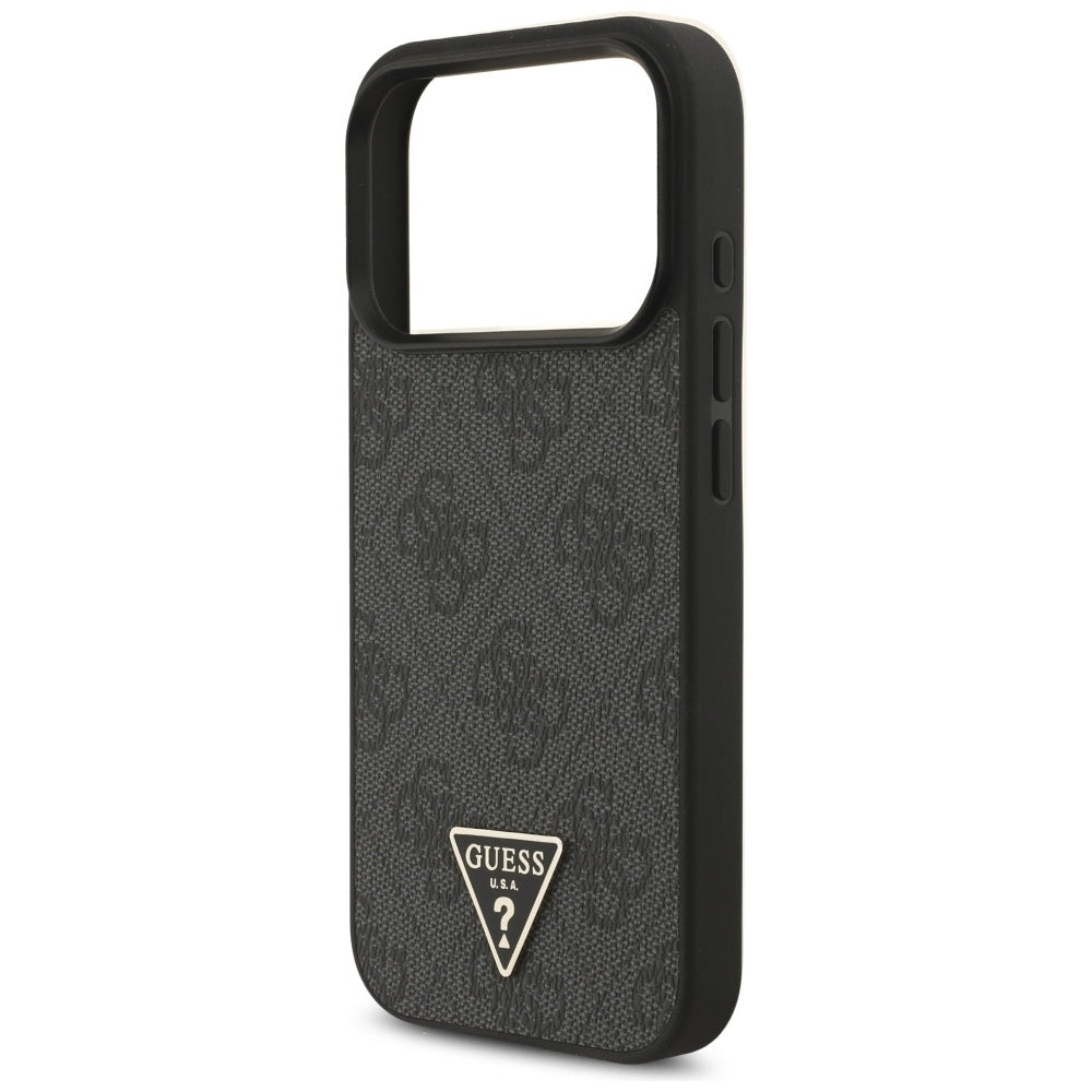 Husa de protectie Guess Hardcase 4G Triangle Logo MagSafe with Cord Strap (GUHMP17XP4TSDPPSK) compatibil cu iPhone 17 Pro Max, Negru
