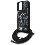 Husa de protectie Karl Lagerfeld Saffiano MagSafe Crossbody (KLHCP16SPGGRMPCK) compatibil cu iPhone 16, Negru