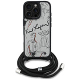 Husa de protectie Karl Lagerfeld Saffiano MagSafe Crossbody (KLHCP16LPGGRMPCG) compatibil cu iPhone 16 Pro, Gri