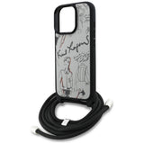 Husa de protectie Karl Lagerfeld Saffiano MagSafe Crossbody (KLHCP16LPGGRMPCG) compatibil cu iPhone 16 Pro, Gri