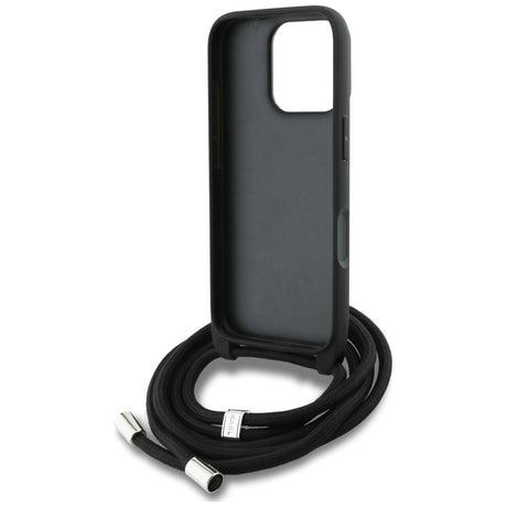 Husa de protectie Karl Lagerfeld Saffiano MagSafe Crossbody (KLHCP16LPGGRMPCG) compatibil cu iPhone 16 Pro, Gri