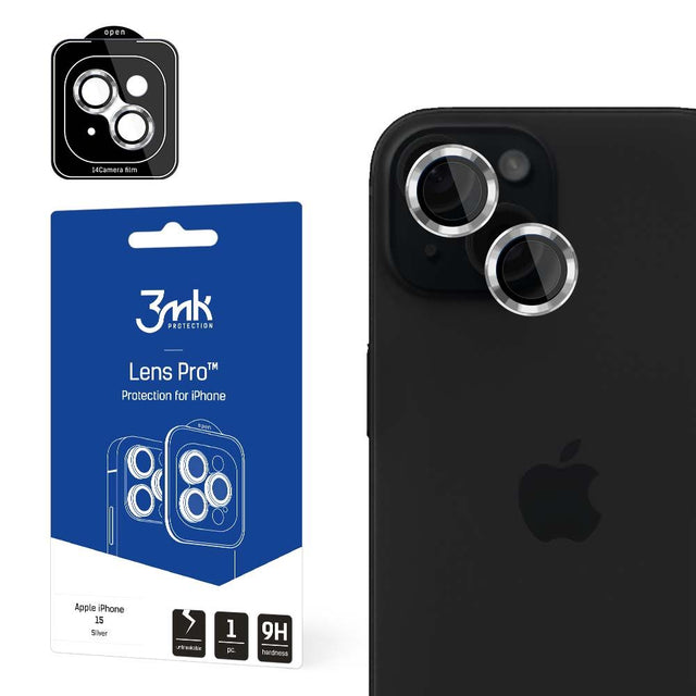 Folie de protectie 3mk Lens Protection Pro compatibil cu iPhone 15, Argintiu