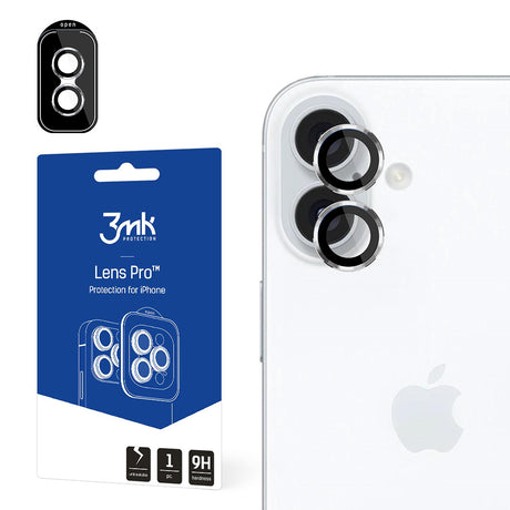 Folie de protectie 3mk Lens Protection Pro compatibil cu iPhone 16 / iPhone 16 Plus, Argintiu