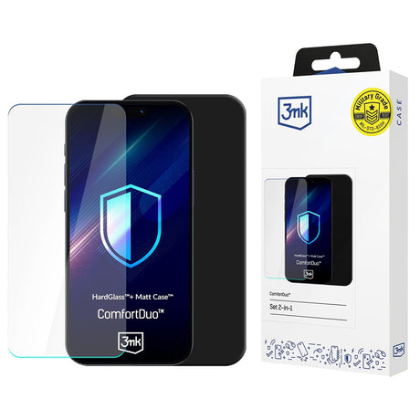 Folie de protectie 3mk ComfortDuo Glass + Matt Case compatibil cu Samsung Galaxy S26, Negru