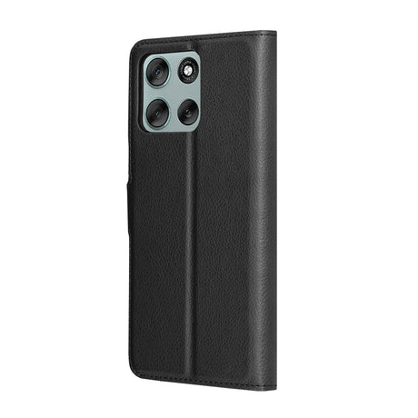 Husa de protectie Techsuit Leather Folio compatibil cu Motorola Moto G56, Negru
