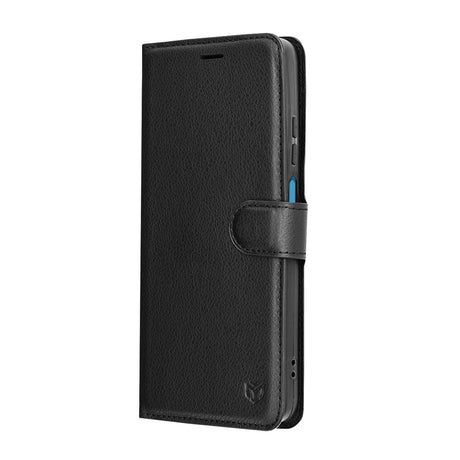 Husa de protectie Techsuit Leather Folio compatibil cu Motorola Moto G56, Negru