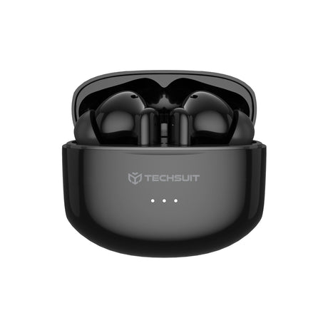 Casti Wireless, In-ear, 300mAh, USB-C, Tehnologie ANC, Control Tactil - Techsuit Audira Pro (CW1) - Black