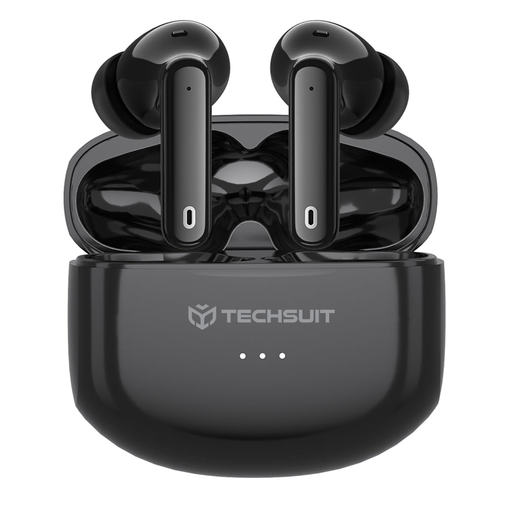 Casti Wireless, In-ear, 300mAh, USB-C, Tehnologie ANC, Control Tactil - Techsuit Audira Pro (CW1) - Black