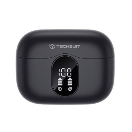 Casti Wireless Techsuit WaveBeat 100 (CW3), Bluetooth 5.4, ANC, Negru