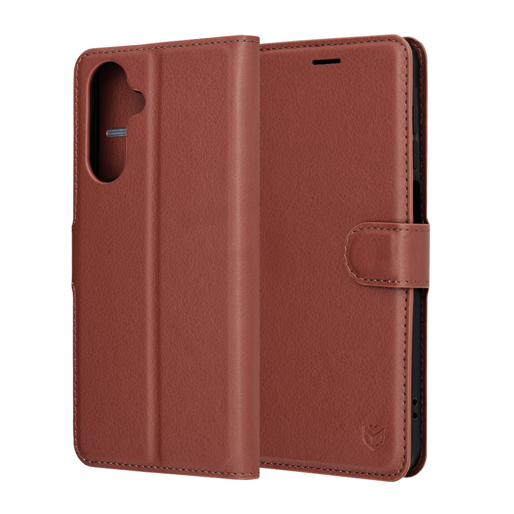 Husa de protectie Techsuit Leather Folio compatibil cu Samsung Galaxy A17 5G / A17 4G / M17 / F17, Maro