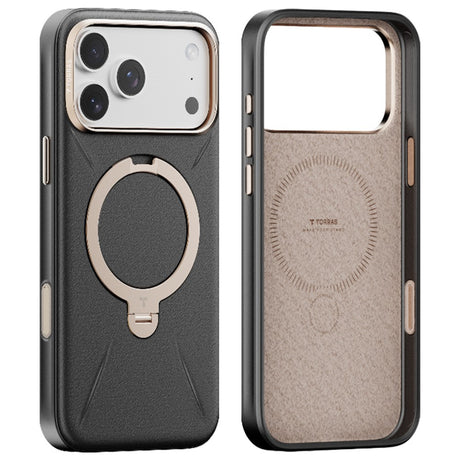 Husa de protectie Torras QPRO Leather Series compatibil cu iPhone 17 Pro Max, Negru