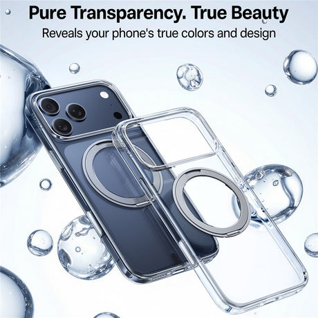 Husă Torras Ostand Pro compatibil MagSafe Series pentru iPhone 17 Pro Max / iPhone 18 Pro Max, transparentă