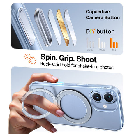 Husa de protectie Torras Ostand Pro MagSafe Series compatibil cu iPhone 17, Transparent