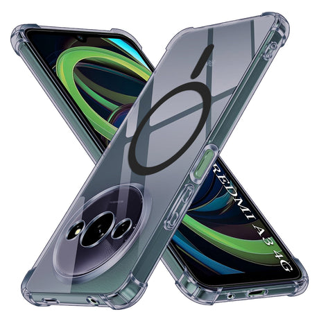 Husa de protectie Techsuit Shockproof Clear Silicone MagSafe compatibil cu Xiaomi Redmi A3 / Redmi A3x, Negru Fumuriu