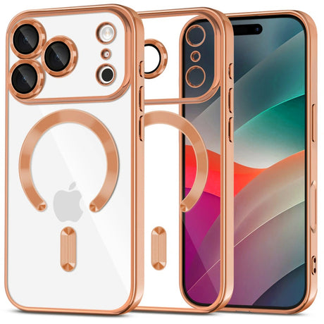 Husa de protectie Techsuit Luxury Crystal MagSafe compatibil cu iPhone 17 Pro, Portocaliu