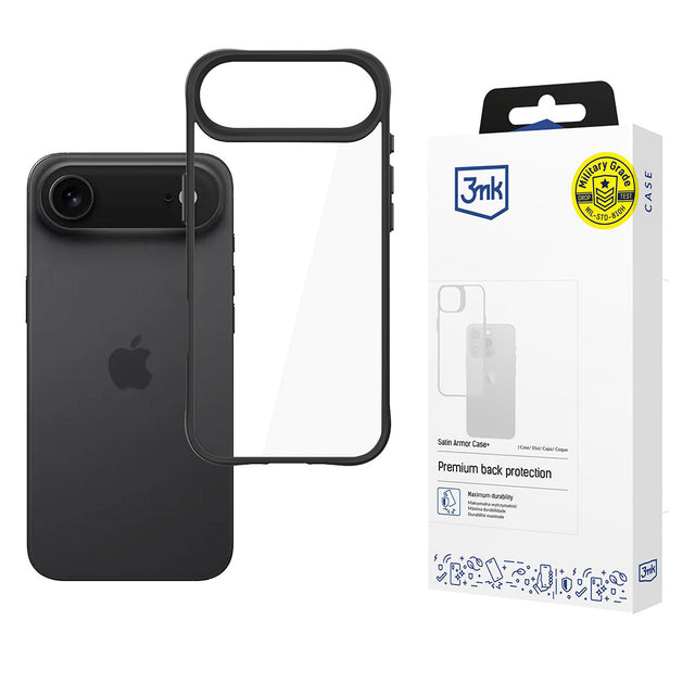 Husa de protectie 3mk Satin Armor + compatibil cu iPhone 17 Air, Negru