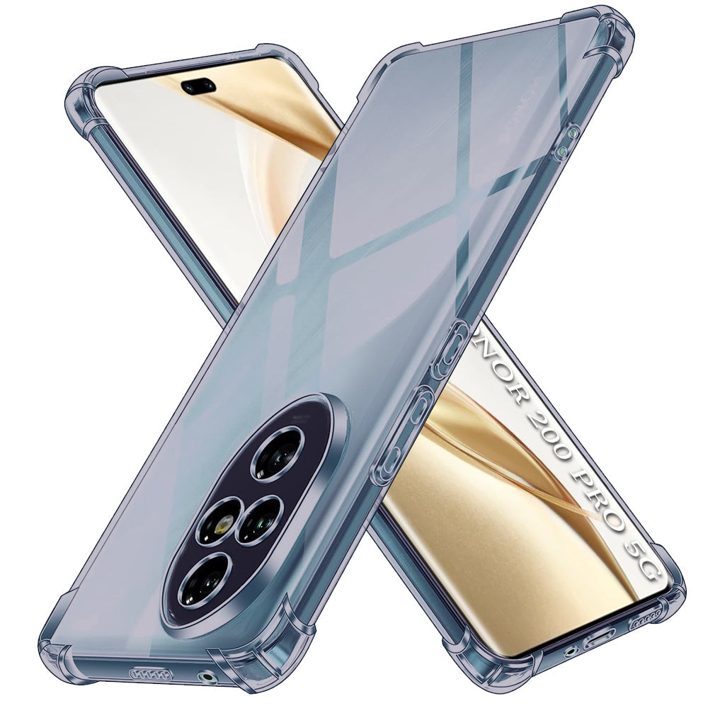TechSuit Husa de protectie Techsuit Shockproof Clear Silicone compatibil cu Honor 200 Pro, Negru Fumuriu