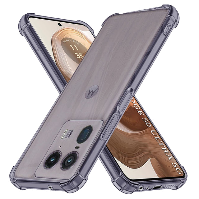 Husa de protectie Techsuit Shockproof Clear Silicone compatibil cu Motorola Edge 50 Ultra, Negru Fumuriu