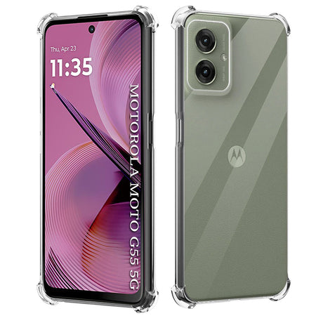 Husa de protectie Techsuit Shockproof Clear Silicone compatibil cu Motorola Moto G55, Transparent