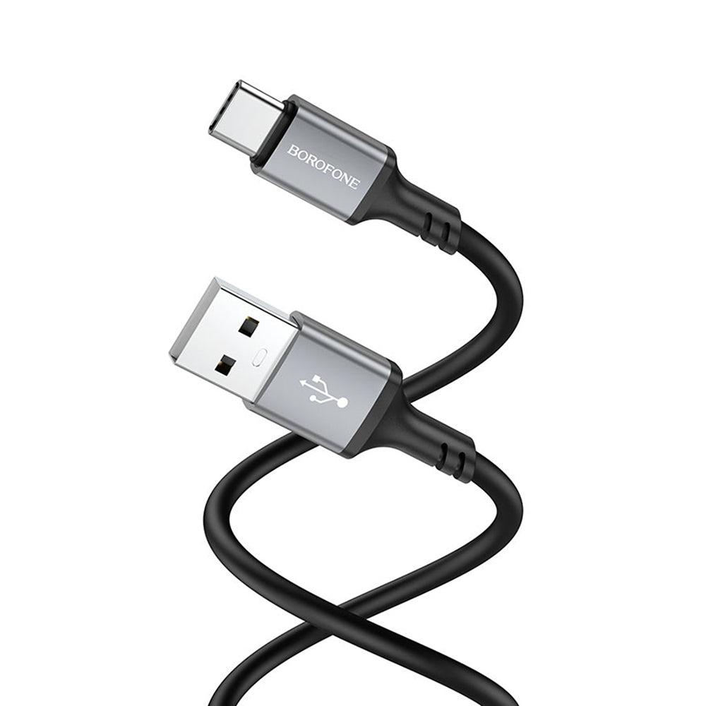 Cablu Borofone (BX83), USB to Type-C, Silicone, Universal, 3A, 1m, Negru