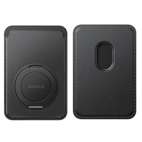 Suport Baseus Magnetic Wallet Stand MagPro 3 (P70385000123-00), Up to 3 Cards, 360° Stand Rotation, RFID-Blocking, Negru Cosmic