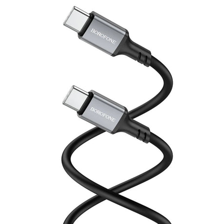 Cablu Borofone (BX83), Type-C to Type-C, Silicone, Universal, 60W, 1m, Negru