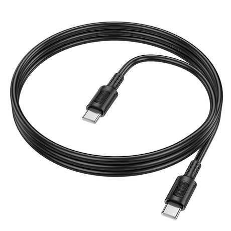 Cablu Borofone Feliz Series (BX111), Type-C to Type-C, PVC, Universal, 60W, 3A, 1m, Negru
