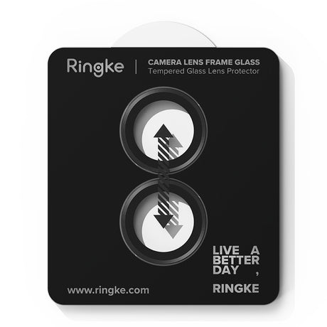 Folie de protectie Ringke Camera Lens Frame Glass (set de 2) compatibil cu iPhone 17, Negru