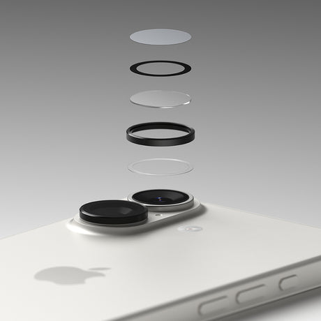 Folie de protectie Ringke Camera Lens Frame Glass (set de 2) compatibil cu iPhone 17, Negru