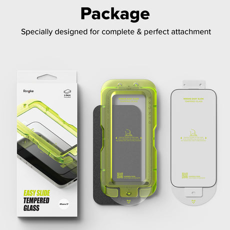 Folie de protectie Ringke Easy Slide Tempered Glass (set de 2) compatibil cu iPhone 17 Pro, Transparent