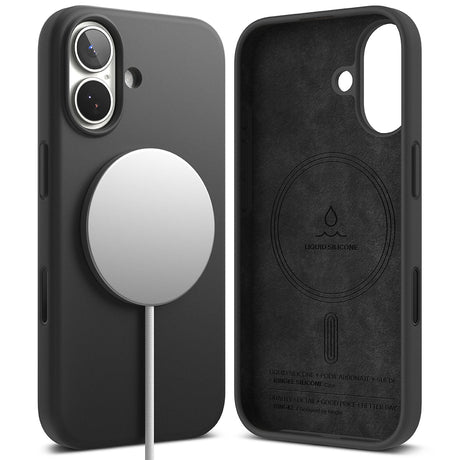 Husa de protectie Ringke Silicone Magnetic MagSafe compatibil cu iPhone 17, Negru