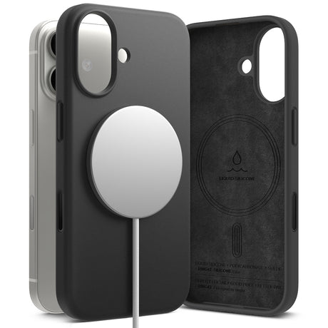 Husa de protectie Ringke Silicone Magnetic MagSafe compatibil cu iPhone 17, Negru
