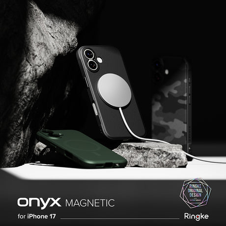 Husa de protectie Ringke Onyx MagSafe compatibil cu iPhone 17, Camo Black