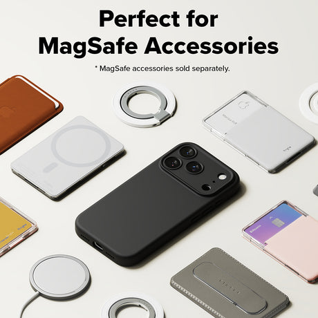Husa de protectie Ringke Silicone Magnetic MagSafe compatibil cu iPhone 17 Pro, Negru