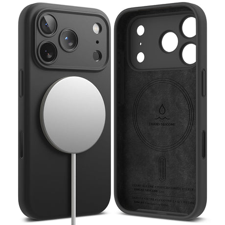 Husa de protectie Ringke Silicone Magnetic MagSafe compatibil cu iPhone 17 Pro Max, Negru
