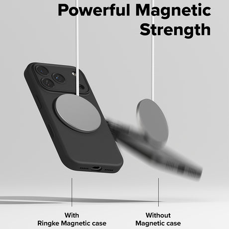 Husa de protectie Ringke Silicone Magnetic MagSafe compatibil cu iPhone 17 Pro Max, Negru