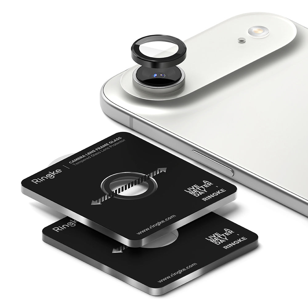 Folie de protectie Ringke Camera Lens Frame Glass (set de 2) compatibil cu iPhone 17 Air, Negru