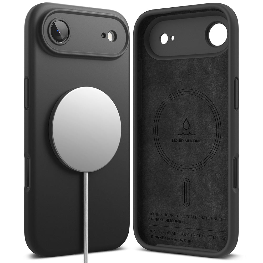 Husa de protectie Ringke Silicone Magnetic MagSafe compatibil cu iPhone 17 Air, Negru