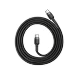 Cablu Baseus (set de 3) Cafule (E0418501), Fast Charging, USB-C to USB-C, 60W, 2m, Negru / Grey