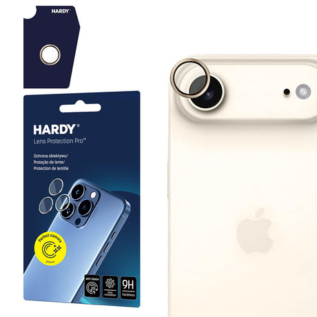 Folie de protectie 3mk Hardy Lens Protection Pro compatibil cu iPhone 17 Air, Titanium Gold