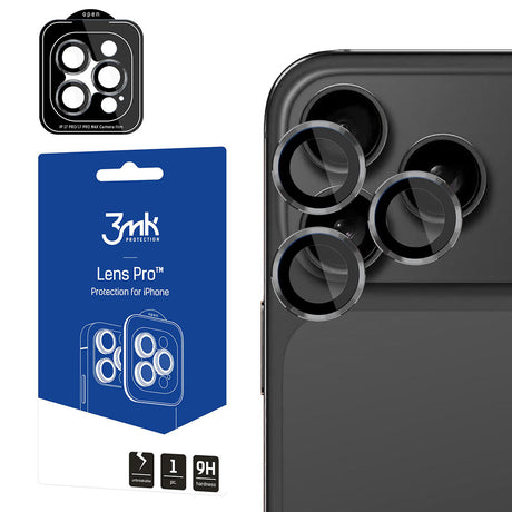 Folie de protectie 3mk Lens Protection Pro compatibil cu iPhone 17 Pro / iPhone 17 Pro Max, Titanium Gray