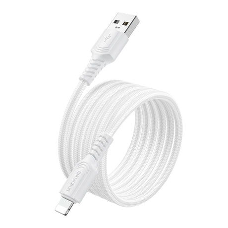 Cablu Borofone Certain Series (BX116), USB to Lightning, Nylon Braided, 2.4A, 1m, Negru