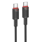 Cablu Borofone Beneficio Series (BX110), Premium Line, Type-C to Type-C, High-quality, Fast Charging, 60W, 1m, Negru
