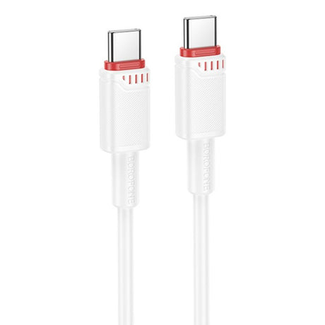 Cablu Borofone Beneficio Series (BX110), Premium Line, Type-C to Type-C, High-quality, Fast Charging, 60W, 1m, Alb