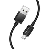 Cablu Borofone Placer Series (BX120), USB to Type-C, Aluminum Alloy Shell, Nylon Braided Cable, 3A, 1m, Negru