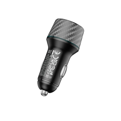 Incarcator Borofone Car Brilliant (BZ21), USB, Type-C, Fast Charge, Dual Port, PD30W, QC3.0, 48W, Built-in LED, Negru