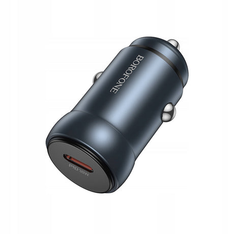 Incarcator Borofone Car Fresh (BZ32), Type-C, Fast Charge, Single Port, 30W (PD/QC/FCP/AFC), for 12-24V, Metal Gray