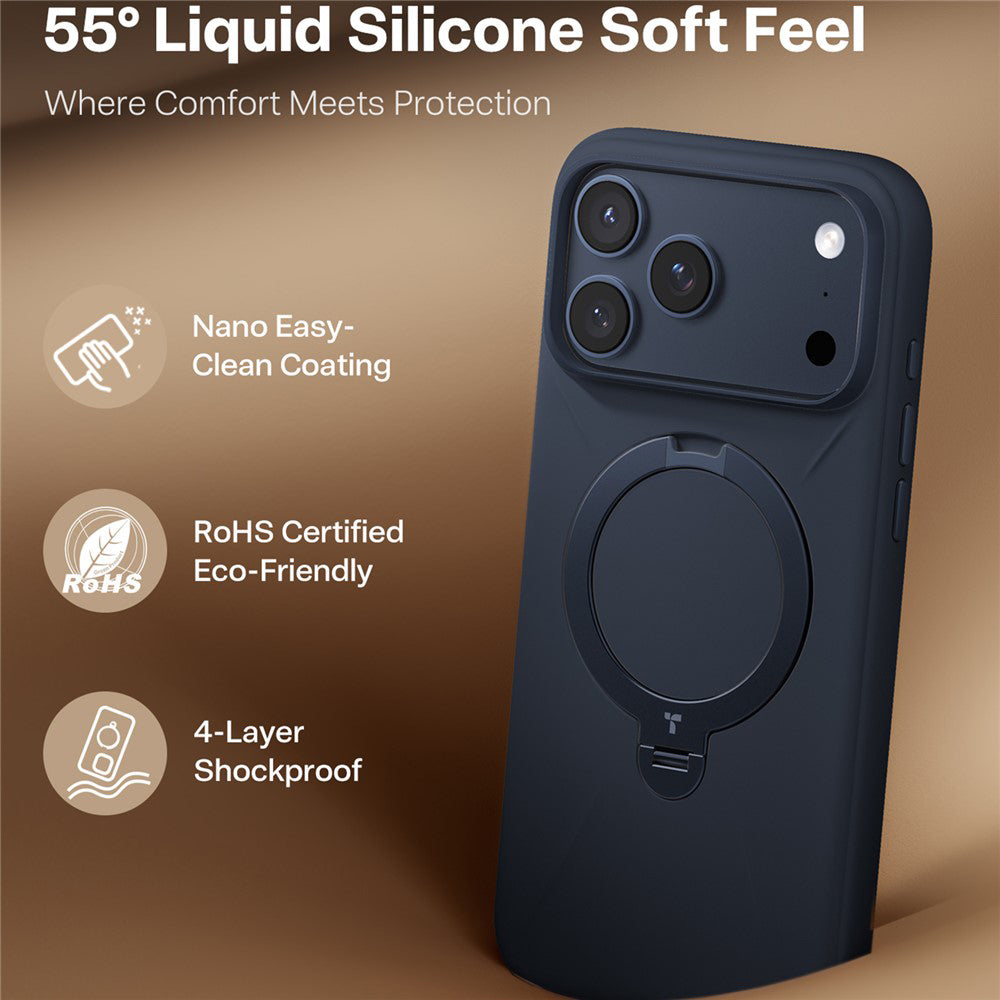 Husa de protectie Torras QPRO Silicone compatibil cu iPhone 17 Pro Max, Albastru